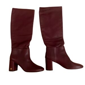 Like New | TORY BURCH BROOKE SLOUCHY 75MM Soft Burgundy Nappa Leather Boots